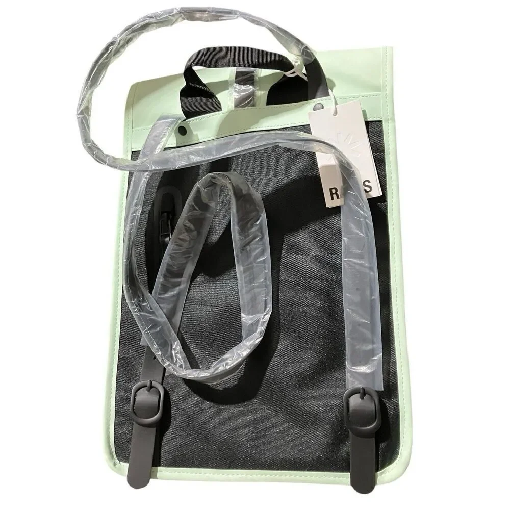 RAINS Backpack Rolltop Rucksack Mini Mineral Hike Waterproof Mint Green Gorpcore